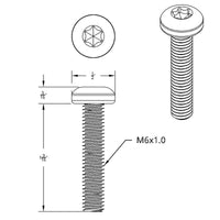United Pacific - 1-3/16" Long M6-1.0 Dash Screw for Kenworth Model Trucks (12 Pack)