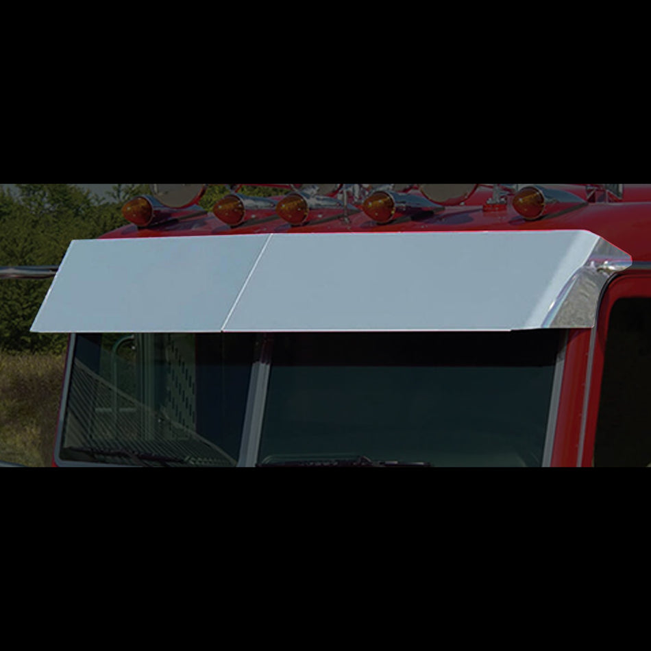 '05 Peterbilt Flat-Top 13.5 Blind Mount Drop Visor w Cab Mounted Mirrors