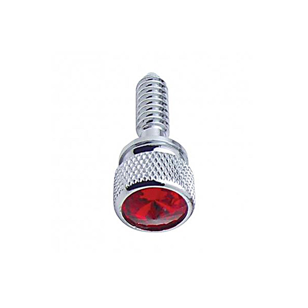 1/4" Red Crystal 20 Knurled Head Dash Screw for Peterbilt (14 Pack)