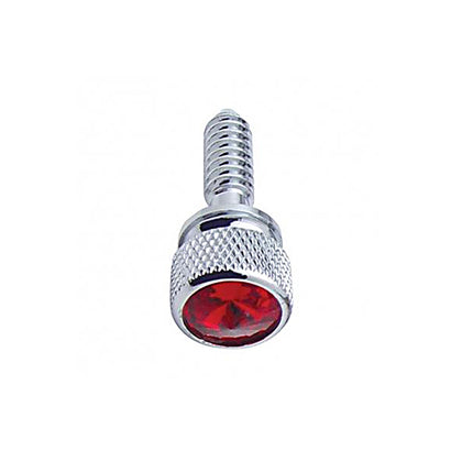 1/4" Red Crystal 20 Knurled Head Dash Screw for Peterbilt (14 Pack)