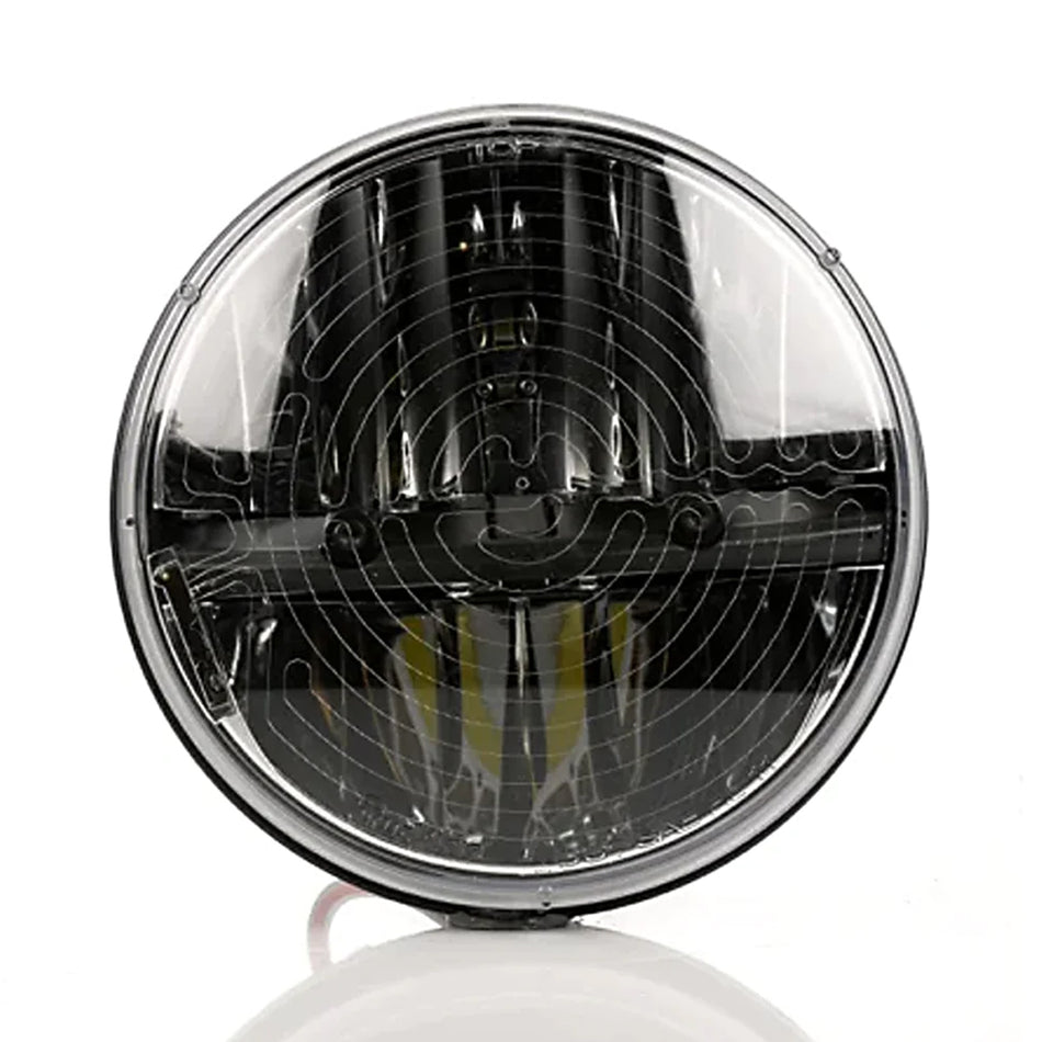 7" Round LED - 2 Diode Heated Headlight with Polycarbonate Lens (12-24V)