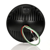 7" Round LED - 2 Diode Heated Headlight with Polycarbonate Lens (12-24V)