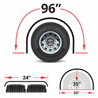 Trux - 96″ Smooth Straight Drop Super Long Single Axle Fenders – 14 Gauge Stainless Steel