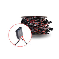 Triple Female Bullet Plug 3 Wire Harness with 12" Spacing - Sold by the Foot or 100ft. Spool