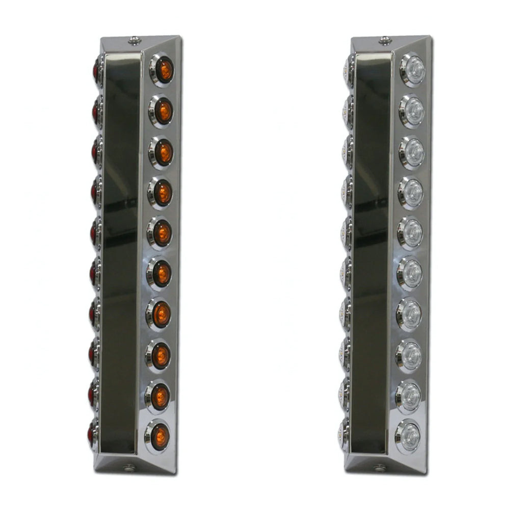 Roadworks Rear Peterbilt 15" Premium Preferred Air Cleaner Light Bars w 14 (M3) Light Holes