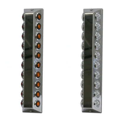 Roadworks Rear Peterbilt 15" Premium Preferred Air Cleaner Light Bars w 14 (M3) Light Holes