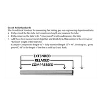 Grand Rock - .018 Stainless Steel Flex Hose 5" x 12", 18", 36" or 48" (Black)