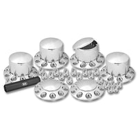 Trux - Complete Chrome ABS Plastic Axle & Nut Cover Kit (2 Front Covers, 4 Rear Covers)