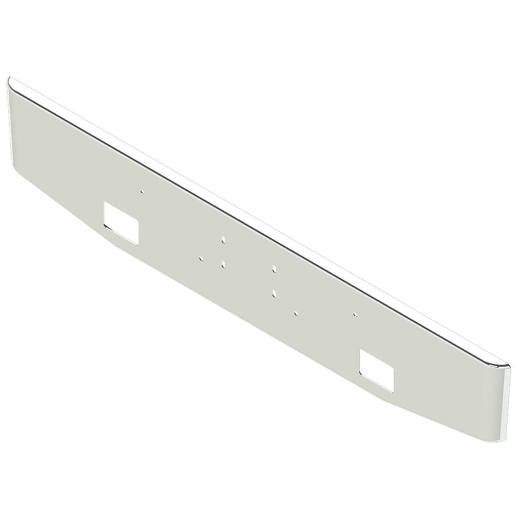 Peterbilt 365/388/389 16" Tapered End 7GA Steel Chrome Bumper w Bolt, Light & Tow Pin Holes