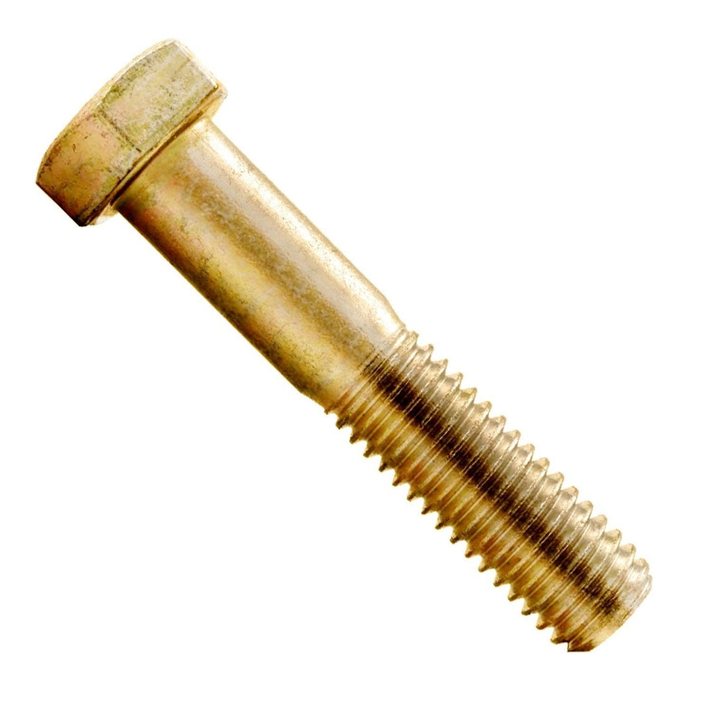1/4"-20 x 2" Yellow Zinc Hex Head Cap Screw Grade 8
