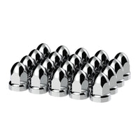 33mm X 2-3/4" Chrome Plastic Bullet Nut Covers With Flange - Push-On (Individual, 20 Pack or 60 Pack)