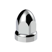 33mm X 2-3/4" Chrome Plastic Bullet Nut Covers With Flange - Push-On (Individual, 20 Pack or 60 Pack)