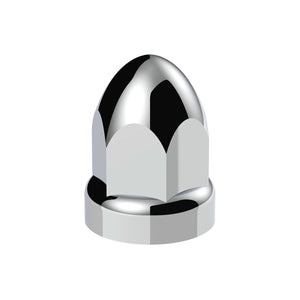 33mm X 2-3/4" Chrome Plastic Bullet Nut Covers With Flange - Push-On (Individual, 20 Pack or 60 Pack)