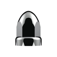 33mm X 2-3/4" Chrome Plastic Bullet Nut Covers With Flange - Push-On (Individual, 20 Pack or 60 Pack)