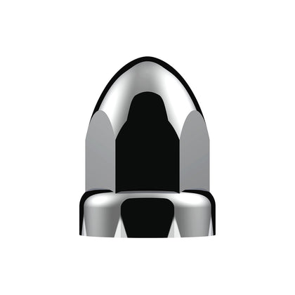 33mm X 2-3/4" Chrome Plastic Bullet Nut Covers With Flange - Push-On (Individual, 20 Pack or 60 Pack)