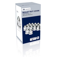 33mm X 2-3/4" Chrome Plastic Bullet Nut Covers With Flange - Push-On (Individual, 20 Pack or 60 Pack)