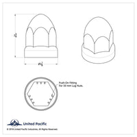 33mm X 2-3/4" Chrome Plastic Bullet Nut Covers With Flange - Push-On (Individual, 20 Pack or 60 Pack)