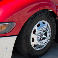 33mm X 2-3/4" Chrome Plastic Bullet Nut Covers With Flange - Push-On (Individual, 20 Pack or 60 Pack)