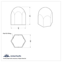 1-1/2" X 2-1/4" Chrome Plastic Standard Nut Covers - Push-On (Individual, 20 Pack or 60 Pack)