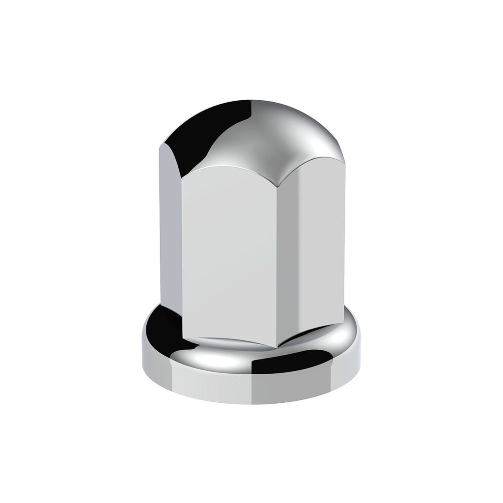 33mm X 2-7/16" Chrome Plastic Standard Nut Covers With Flange - Push-On (Individual, 20 Pack or 60 Pack)