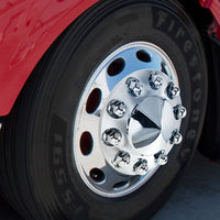 33mm X 2-7/16" Chrome Plastic Standard Nut Covers With Flange - Push-On (Individual, 20 Pack or 60 Pack)