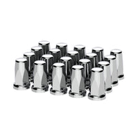 33mm X 3-1/4" Chrome Plastic Tall Nut Covers With Flange - Push-On (Individual, 20 Pack or 60 Pack)