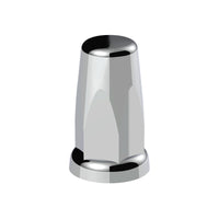 33mm X 3-1/4" Chrome Plastic Tall Nut Covers With Flange - Push-On (Individual, 20 Pack or 60 Pack)
