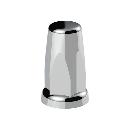 33mm X 3-1/4" Chrome Plastic Tall Nut Covers With Flange - Push-On (Individual, 20 Pack or 60 Pack)