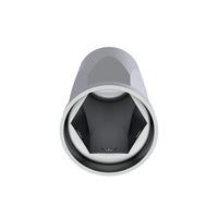 33mm X 3-1/4" Chrome Plastic Tall Nut Covers With Flange - Push-On (Individual, 20 Pack or 60 Pack)