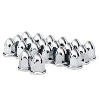 1-1/2" x 2-3/4" Chrome Plastic Bullet Nut Covers With Flange - Push-On (20-Pack)