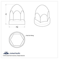 1-1/2" x 2-3/4" Chrome Plastic Bullet Nut Covers With Flange - Push-On (20-Pack)