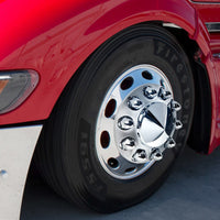 1-1/2" x 2-3/4" Chrome Plastic Bullet Nut Covers With Flange - Push-On (20-Pack)