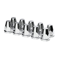 United Pacific - 33mm X 2-3/4" Chrome Plastic Original Nut Covers - Thread-On (10 Pack)