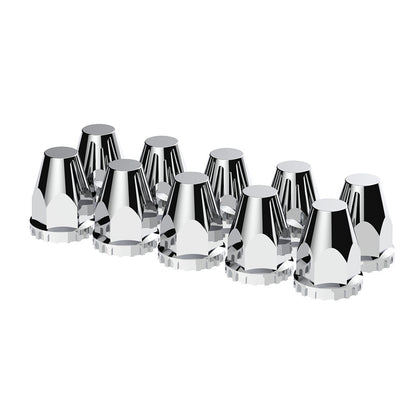 United Pacific - 33mm X 2-3/4" Chrome Plastic Original Nut Covers - Thread-On (10 Pack)