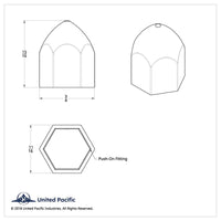 United Pacific - 9/16" X 15/16" Chrome Plastic Bullet Nut Cover - Push-On (10 Pack)