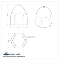 United Pacific - 7/16" X 3/4" Chrome Plastic Bullet Nut Cover - Push-On (Individual or 10 Pack)