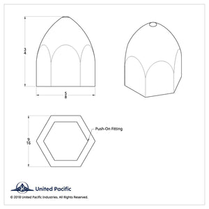United Pacific - 7/16" X 3/4" Chrome Plastic Bullet Nut Cover - Push-On (Individual or 10 Pack)