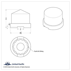 7/16" X 3/4" Chrome Plastic Pointed Nut Cover - Push-On (Individual or 10 Pack)