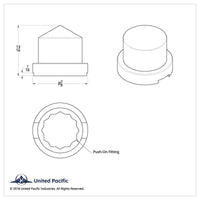 1/2" x 13/16" Chrome Plastic Pointed Nut Cover - Push-On (Individual or 10 Pack)