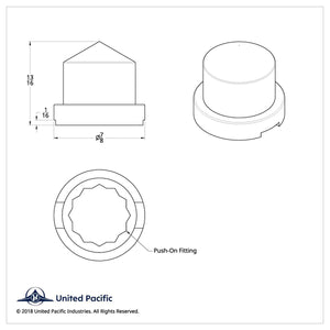 1/2" x 13/16" Chrome Plastic Pointed Nut Cover - Push-On (Individual or 10 Pack)