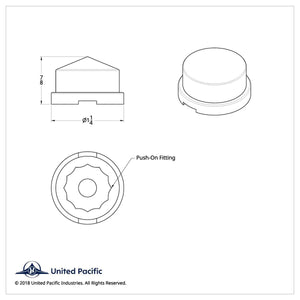 3/4" X 7/8" Chrome Plastic Pointed Nut Cover - Push-On (Individual or 10 Pack)