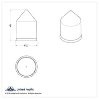 United Pacific - 1" X 1 5/8" Freightliner Chrome Hulk Bolt Cover (Individual or 10 Pack)