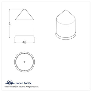 United Pacific - 1" X 1 5/8" Freightliner Chrome Hulk Bolt Cover (Individual or 10 Pack)