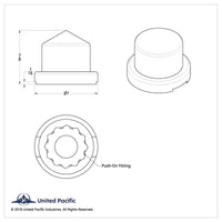 9/16" x 7/8" Chrome Plastic Pointed Nut Cover - Push-On (Individual or 10 Pack)