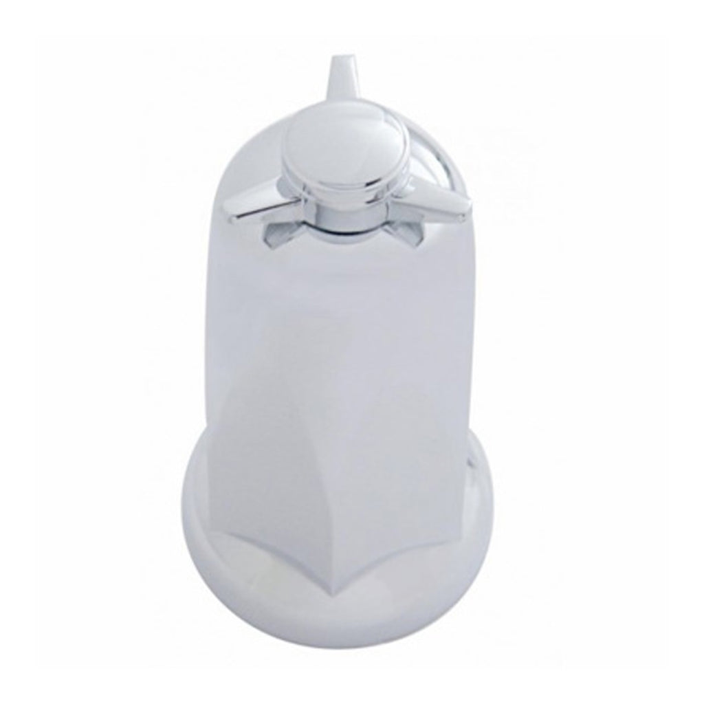 United Pacific - 33mm X 3-1/4" Chrome Plastic Tall Nut Cover With Spinner Top - Push-On