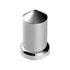33mm X 3-3/16" Chrome Plastic Pointed Nut Covers With Flange - Push-On (20 Pack)