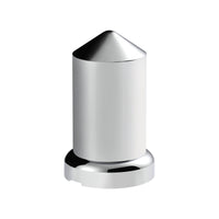 33mm X 3-3/16" Chrome Plastic Pointed Nut Covers With Flange - Push-On (20 Pack)