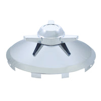 Universal Chrome Front Hubcap With 3 Bar Straight, Left Swing or Right Swing Spinner - 7/16" Lip