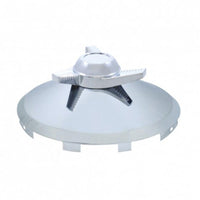 Universal Chrome Front Hubcap With 3 Bar Straight, Left Swing or Right Swing Spinner - 7/16" Lip