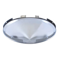 United Pacific - 6 Uneven Notched Chrome Pointed Front Hubcap - 1" or 7/16" Lip